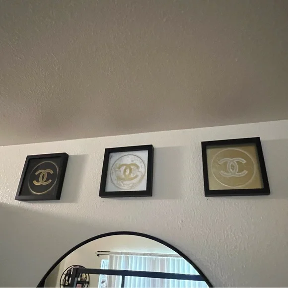 Elegant Black and Gold CHANEL Wall Decor Set - Picture 6 of 9